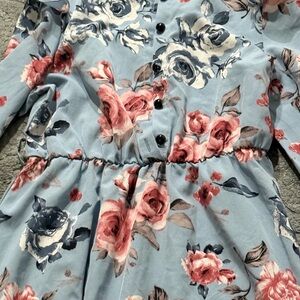 Floral Blue and Pink Kids Dress
